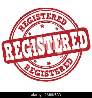 Timbro in gomma a grunge registrato su sfondo bianco, illustrazione vettoriale Illustrazione Vettoriale