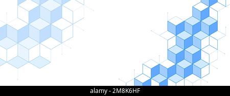 I blocchi tridimensionali modellano lo sfondo con lo spazio di copia, lo sviluppo e il concetto di crescita Illustrazione Vettoriale