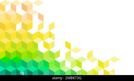 Colorati blocchi tridimensionali sfondo decorativo con spazio copia Illustrazione Vettoriale