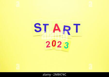 Nuovo anno nuovo inizio 2023 idea. Foto Stock