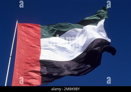 Emirati Arabi Uniti, bandiera nazionale. Foto Stock