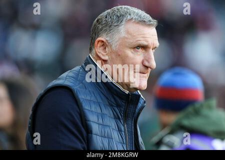 Sunderland, Regno Unito. 14th Jan, 2023. Tony Mowbray manager di Sunderland durante la partita del Campionato Sky Bet Sunderland vs Swansea City allo Stadio di Light, Sunderland, Regno Unito, 14th Gennaio 2023 (Foto di Dan Cooke/News Images) a Sunderland, Regno Unito il 1/14/2023. (Foto di Dan Cooke/News Images/Sipa USA) Credit: Sipa USA/Alamy Live News Foto Stock