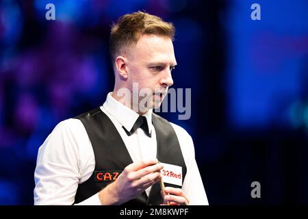 Londra, Regno Unito. 14th Jan, 2023. Judd Trump / Stuart Bingham in semifinale durante il Cazoo Master 2023 - Day 7 Semifinali ad Alexandra Palace Sabato, 14 gennaio 2023 a LONDRA INGHILTERRA. Credit: Taka G Wu/Alamy Live News Foto Stock