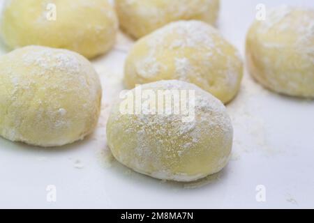 primo piano della pasta per biscotti con sfondo sfocato Foto Stock