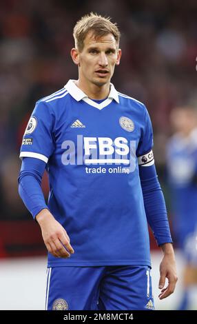 Nottingham, Inghilterra, 14th gennaio 2023. Marc Albighton di Leicester City durante la partita della Premier League presso il City Ground di Nottingham. Il credito dell'immagine dovrebbe essere: Darren Staples / Sportimage Credit: Sportimage/Alamy Live News Foto Stock