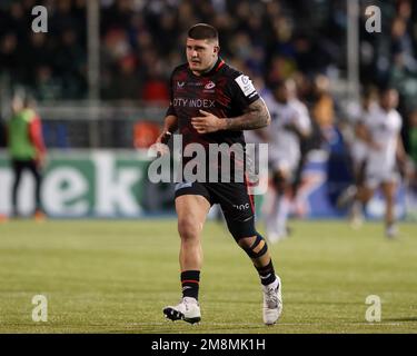 Marco Ricioni di Saraceni durante la partita della Coppa dei campioni europea Saraceni vs Lione allo StoneX Stadium, Londra, Regno Unito, 14th gennaio 2023 (Photo by Nick Browning/News Images) Foto Stock