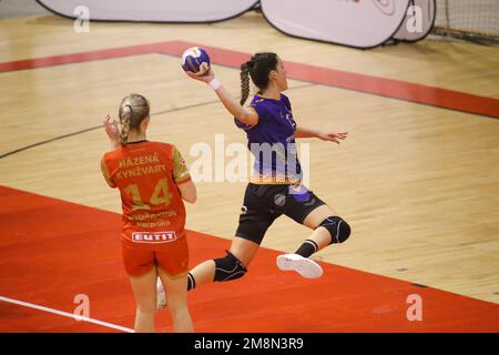 Gijon, Spagna. 14th Jan, 2023. (Foto di Alberto Brevers/Pacific Press) Credit: Pacific Press Media Production Corp./Alamy Live News Foto Stock