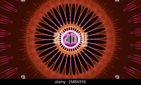 cerchio colorato frattale pulsante ipnotico vj loop 3d rendering illustrazione. Foto Stock