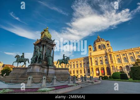 Vienna Austria, skyline della città di Maria-Theresien-Platz Foto Stock