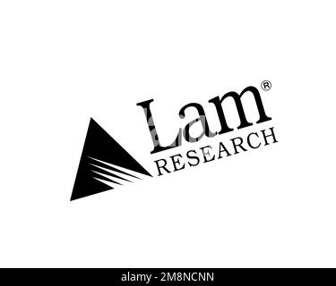 Lam Research, logo ruotato, sfondo bianco Foto Stock