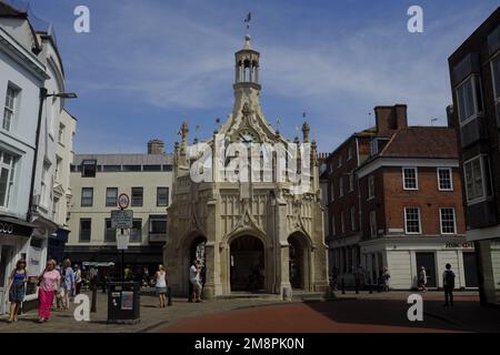 L'incrocio dove si trova la Croce del mercato di Chichester nel ce Foto Stock