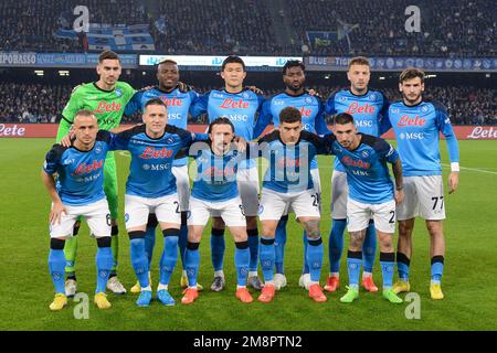 SALERNO, ITALIA - GENNAIO, 13: Il team SSC Napoli si presenta per la fotografia davanti alla Serie A un match tra SSC Napoli e Juventus FC allo Stadio D. Foto Stock