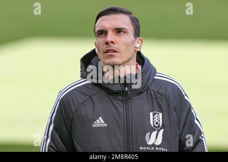 Newcastle, Regno Unito. 15th Jan, 2023. João Palhinha #26 di Fulham arriva davanti alla partita della Premier League Newcastle United vs Fulham a St. James's Park, Newcastle, Regno Unito, 15th gennaio 2023 (Photo by Mark Cosgrove/News Images) a Newcastle, Regno Unito, il 1/15/2023. (Foto di Mark Cosgrove/News Images/Sipa USA) Credit: Sipa USA/Alamy Live News Foto Stock