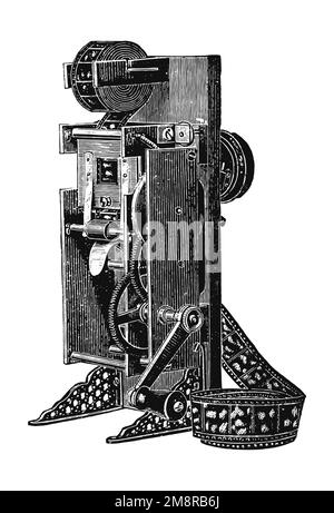 Vecchia cinepresa, usata nei primi tempi della cinematografia Foto Stock