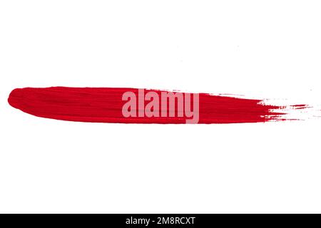 texture brushstroke di colore rosso su sfondo bianco isolato Foto Stock