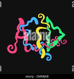 Parola acida, lettere psichedeliche di stile trippy.Vector mano disegnata doodle cartone animato illustrazione del carattere.Funny lettere trippy cool, moda acida, stampa di stile 60s per t-shirt, concetto del manifesto Illustrazione Vettoriale