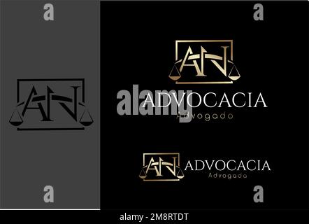 Logomarca, logo Advocacia baseada na letra inicial AN Illustrazione Vettoriale
