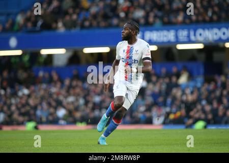 Londra, Regno Unito. 14th Jan, 2023. Odsonne Edouard durante la partita della Premier League tra Chelsea e Crystal Palace a Stamford Bridge, Londra, Inghilterra il 15 gennaio 2023. Foto di Pedro Soares. Solo per uso editoriale, licenza richiesta per uso commerciale. Non è utilizzabile nelle scommesse, nei giochi o nelle pubblicazioni di un singolo club/campionato/giocatore. Credit: UK Sports Pics Ltd/Alamy Live News Foto Stock