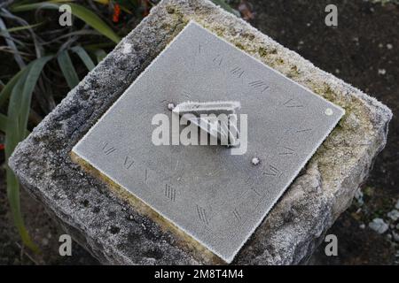 Gelo su meridiana, Regno Unito Foto Stock