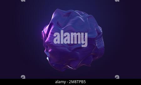 3D rendering anisotropico di morphing pietra. Onde di deformazione sul materiale. Oggetto d'arte per uno sfondo elegante e luminoso e moderno Foto Stock