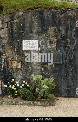 Memorial a Fort de la Cite d'Alet, 39-45 Mémorial, WW II, Saint-Malo, Ille-et-Vilaine, Bretagne, Francia, Europa Foto Stock