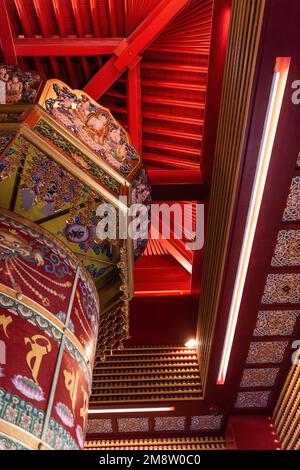 L'interno del Tempio della Reliquia dei denti di Buddha e il Museo si trovano nel quartiere Chinatown di Singapore Foto Stock