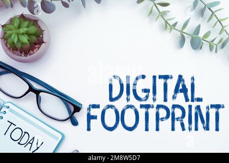 Scritta a mano Footprint digitale. Internet Concept utilizza la tecnologia digitale per gestire il processo di produzione Foto Stock