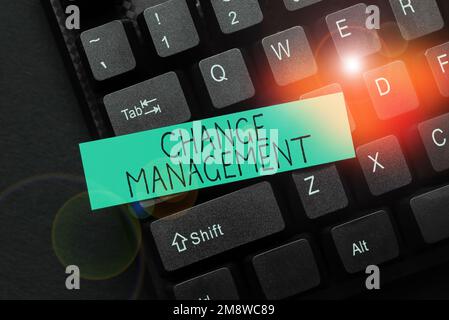Gestione delle modifiche delle didascalie concettuali. Panoramica aziendale Sostituzione della leadership in un'organizzazione nuove politiche Foto Stock