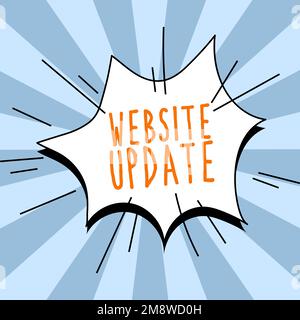 Aggiornamento del sito Web delle didascalie concettuali. Concetto del Internet che mantiene il Web page ed il soddisfare aggiornati e trendy Foto Stock