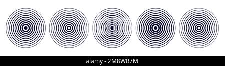 Moderni segnali radiali o circleSignals. Sfondo d'onda astratto . Design della linea di movimento. Illustrazione con isolamento vettoriale Illustrazione Vettoriale