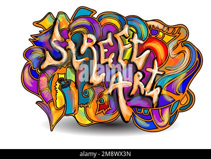 illustrazione vettoriale street art isolata su sfondo bianco Illustrazione Vettoriale