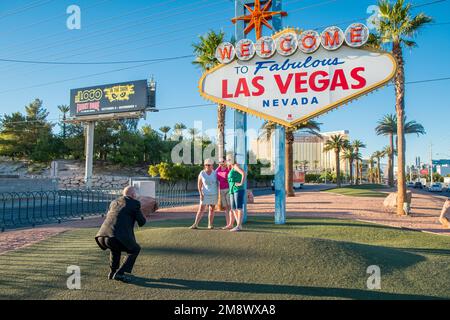 L'iconico cartello Welcome to Fabulous Las Vegas su Las Vegas Boulevard risale al 1959. Foto Stock