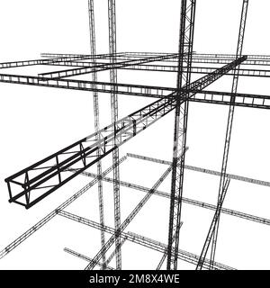 Struttura vettoriale astratta per costruzioni metalliche Illustrazione Vettoriale