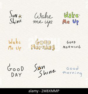 Set di vettore di parola Buongiorno Illustrazione Vettoriale