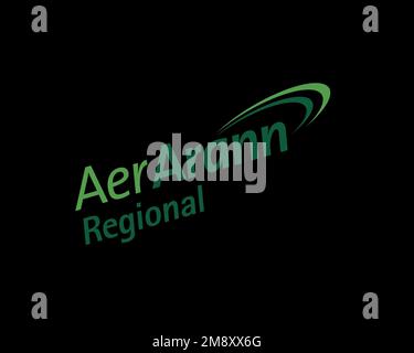 Aer Arann, logo ruotato, sfondo nero Foto Stock