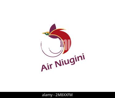 Air Niugini, logo ruotato, sfondo bianco Foto Stock