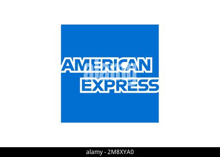 American Express, logo, sfondo bianco Foto Stock