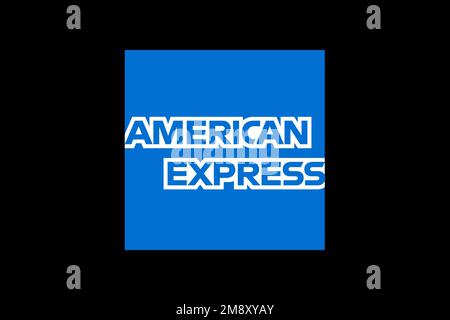 American Express, logo, sfondo nero Foto Stock