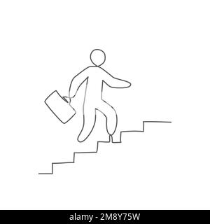 Carriera una linea disegno su bianco Illustrazione Vettoriale