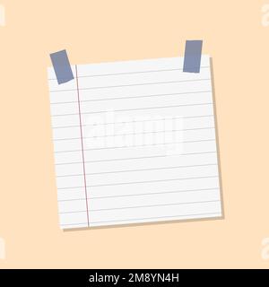 Vettore adesivo perno di banco notepaper con linea grigia Illustrazione Vettoriale