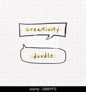 Bolla vocale creatività doodle vettore Illustrazione Vettoriale