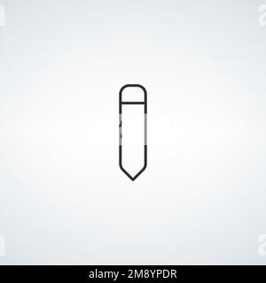 Penna lineare, icona di scrittura. Contorno della penna della firma e segno vettoriale riempito. Tratto modificabile. Illustrazione del vettore stock isolato su sfondo bianco. Illustrazione Vettoriale