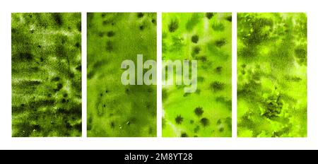 Set di modelli astratti di spazio watercolor verde per le storie Foto Stock