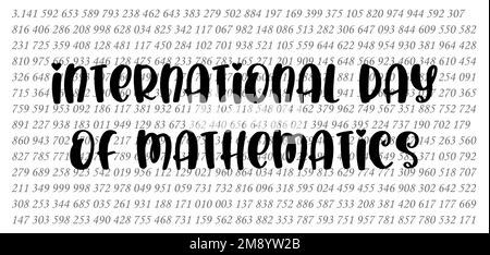 Felice giornata internazionale di matematica vettore sfondo illustrazione. Banner World Pi Day Illustrazione Vettoriale