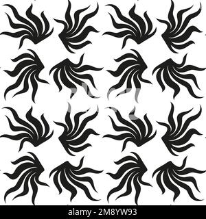 Pattern senza cuciture con forme organiche astratte monocromatiche Illustrazione Vettoriale