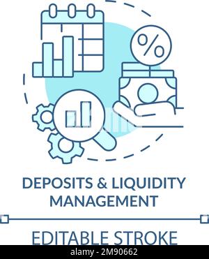 Gestione dei depositi e della liquidità concetto turchese icona Illustrazione Vettoriale