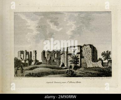 Sopwell Nunnery (qui come Sopewell Nunnery) St Albans dal libro ' supplemento alle antichità dell'Inghilterra e del Galles ' di Francis Grose, data di pubblicazione 1777 Foto Stock