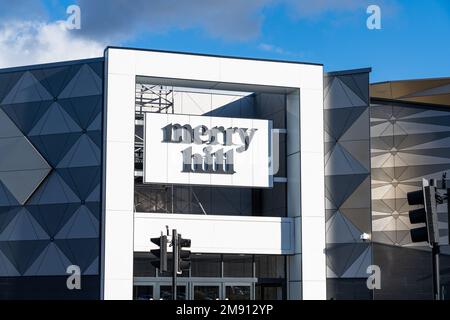 Segnaletica esterna del Merry Hill Shopping Centre Mall a Brierley Hill, Regno Unito Foto Stock