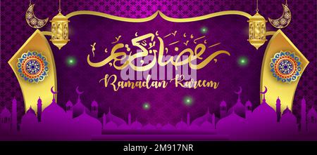 Storia musulmana del nuovo anno nel mese di ramadan vettore di illustrazione islamica Illustrazione Vettoriale