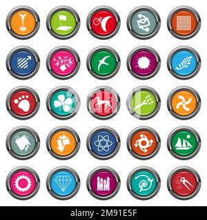 Set di icone Web colorate Illustrazione Vettoriale